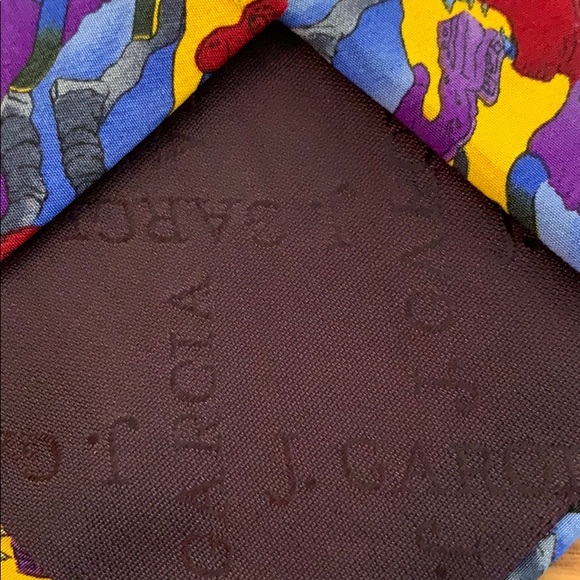 J. Garcia tie red, blue, gold purple 28 1/2 inches - Picture 2 of 3